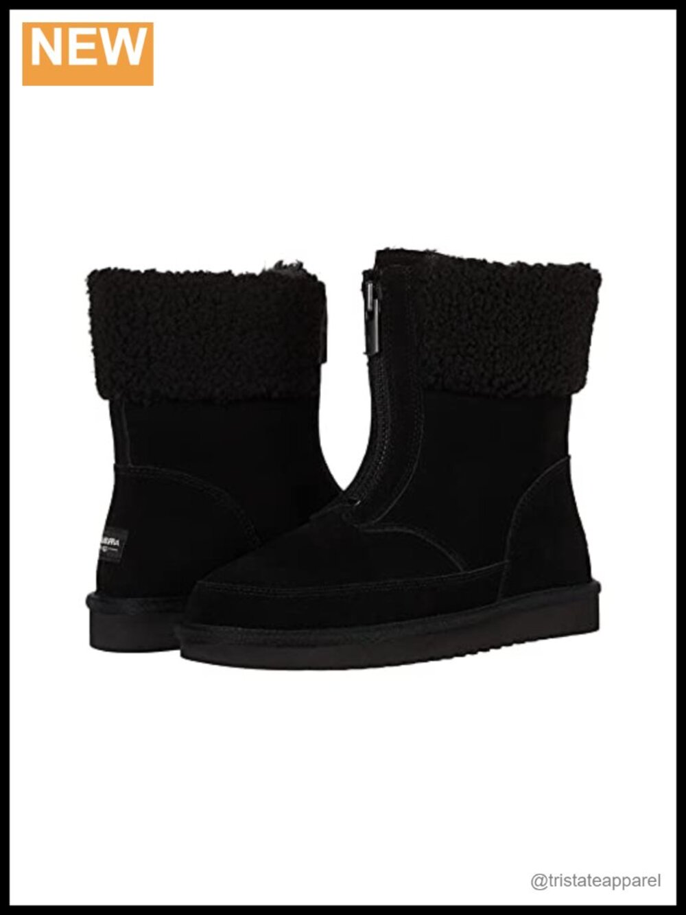 Koolaburra by UGG Lytta Short Suede Faux Fur Cuff Boots Calf High Zip